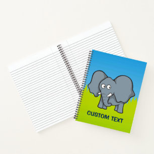 Grey Elephant Cartoon Notebook