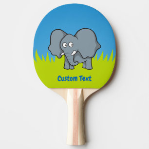 Grey elephant cartoon ping pong paddle
