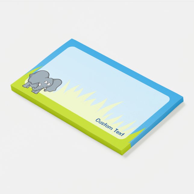 Grey Elephant Cartoon Post-it Notes (Angled)