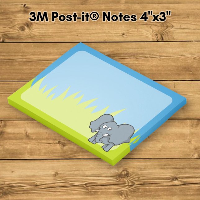 Grey elephant cartoon post-it notes (Creator Uploaded)