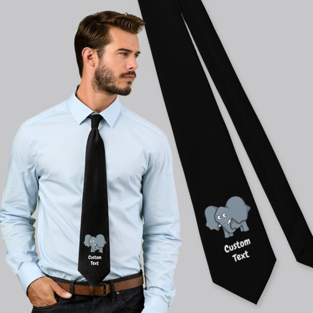 Grey elephant cartoon tie (Creator Uploaded)