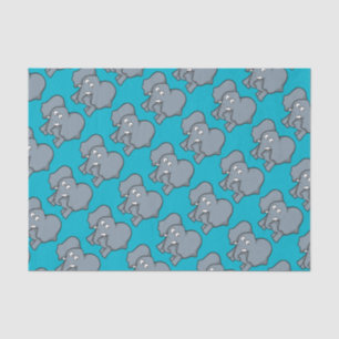 Grey elephant cartoon tissue paper
