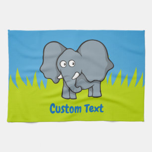 Grey elephant cartoon towel