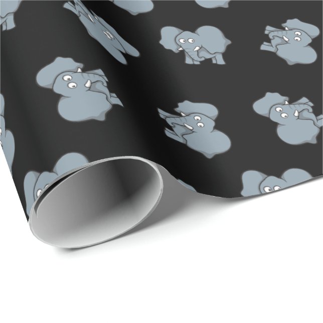 Grey elephant cartoon wrapping paper (Roll Corner)