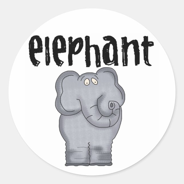 Grey Elephant Classic Round Sticker (Front)