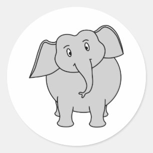 Grey Elephant. Classic Round Sticker