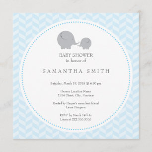 Grey Elephant ı Baby Shower Invitation