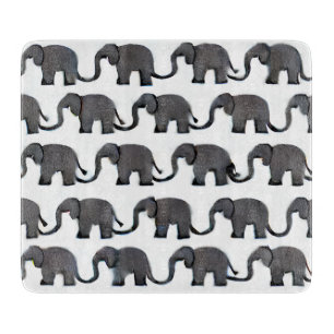 Grey Elephant Patterned  Cutting Board