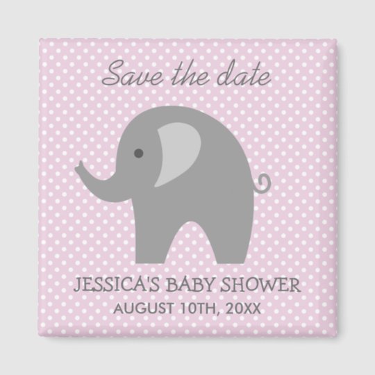 Grey elephant Save the date baby shower magnet | Zazzle.com.au