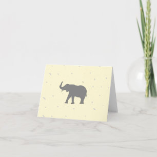 Grey elephant silhouette card
