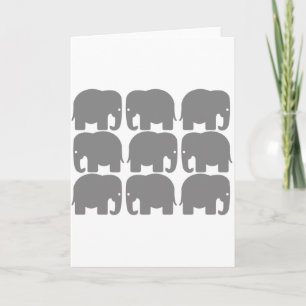 Grey Elephants Silhouette Card