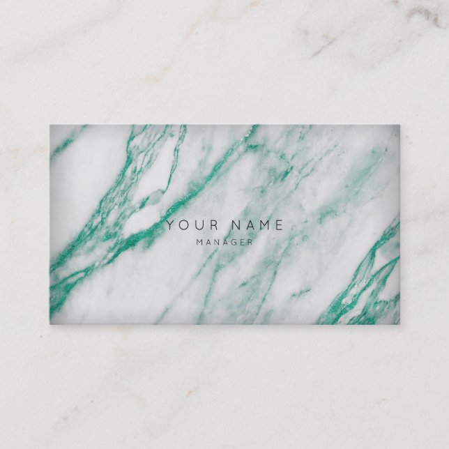 Grey Emerald Green Marble Appointment Card Gold (Front)