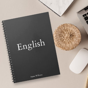Grey English Personalised Educational  Notebook