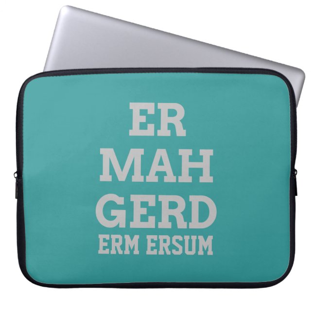 Grey Ermahgerd Laptop Sleeve (Front)