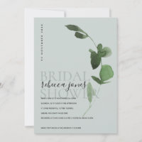 GREY EUCALYPTUS FOLIAGE WATERCOLOR BRIDAL SHOWER