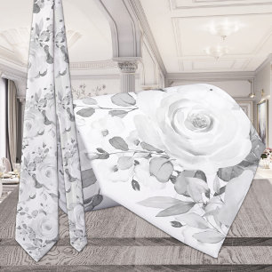Grey Eucalyptus White Peony Wedding Floral Tie