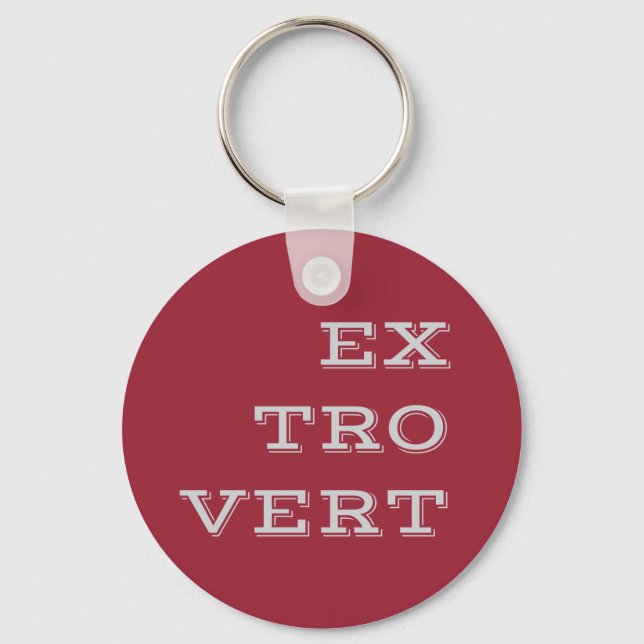 Grey Extrovert Keychain (Front)