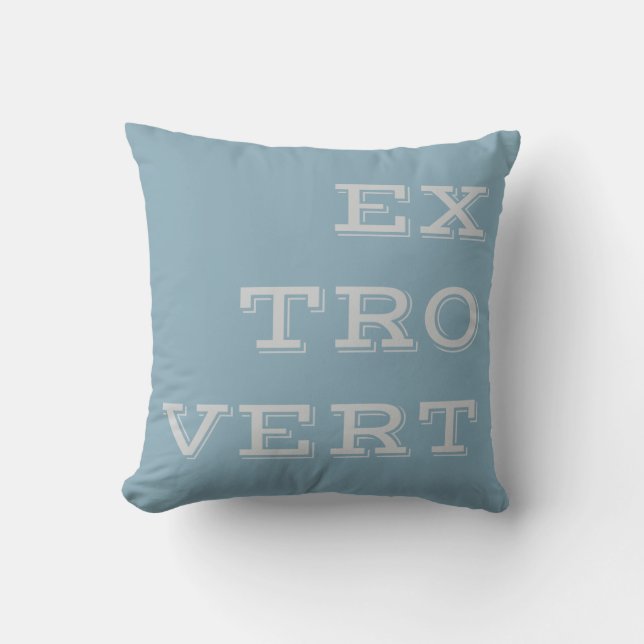 Grey Extrovert Throw Pillow (Front)