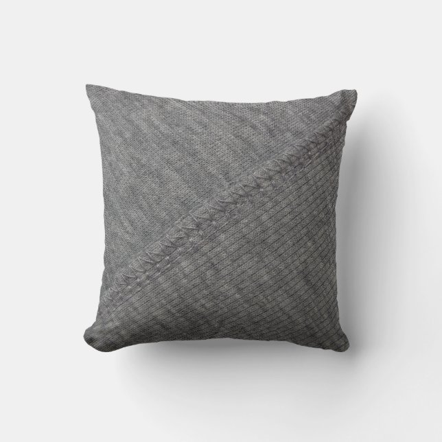 Grey fabric: abstract stitched texture. cushion (Front)