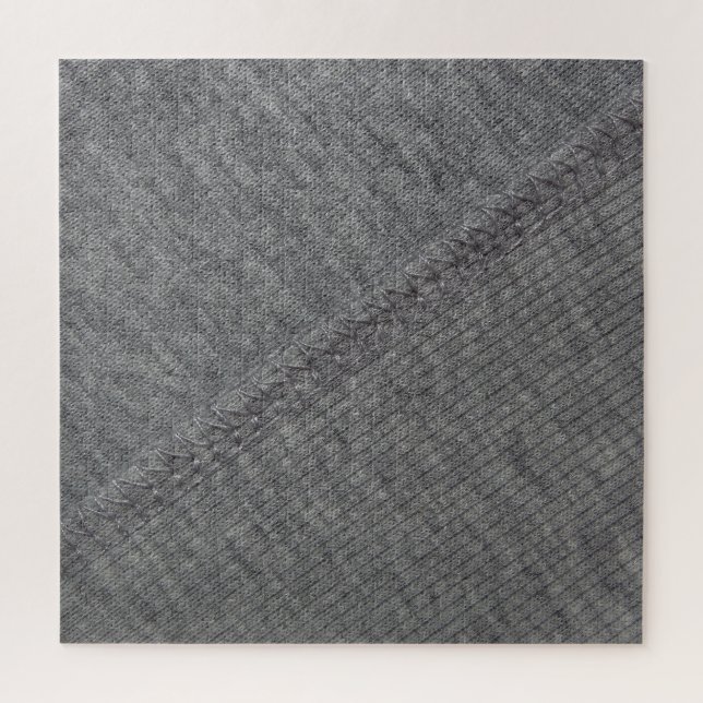 Grey fabric: abstract stitched texture. jigsaw puzzle (Vertical)