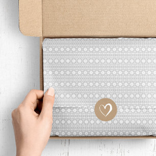 Grey Fair Isle Christmas Sweater Pattern Tissue Paper