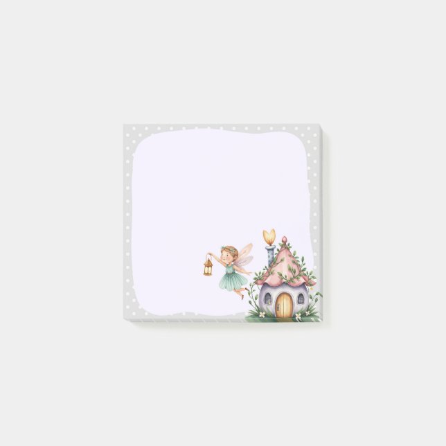 Grey Fairy Memo Pad – Mystical Note-Taking Post-it Notes (Front)