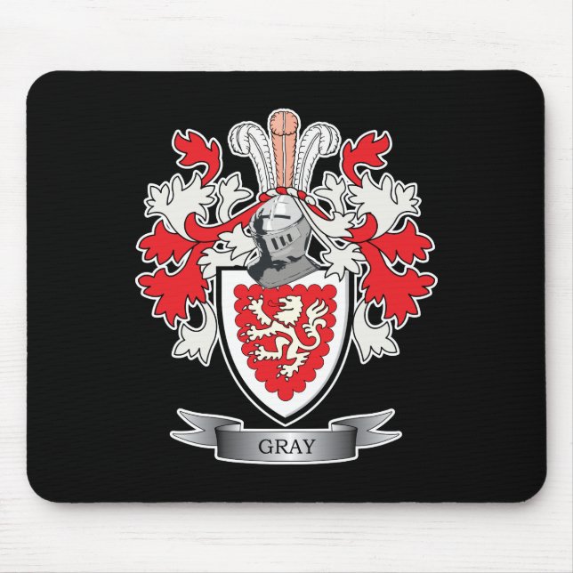 Grey Family Crest Coat of Arms Mouse Pad (Front)
