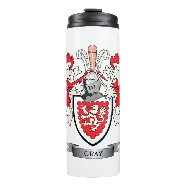 Grey Family Crest Coat of Arms Thermal Tumbler (Front)
