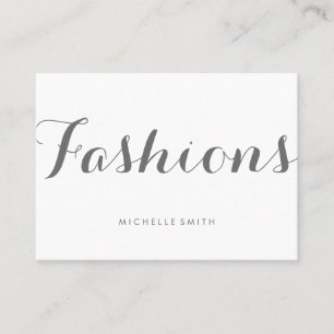 Grey Fancy Font Minimalist Business Card
