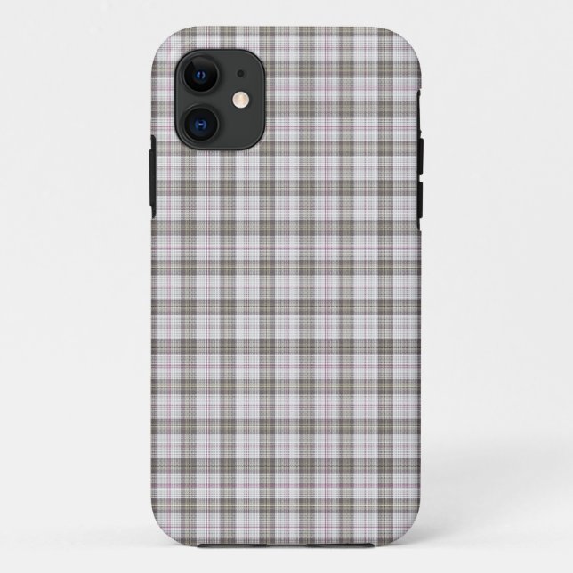 Grey fashion tartan Case-Mate iPhone case (Back)