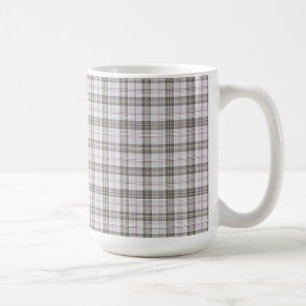 Grey fashion tartan coffee mug