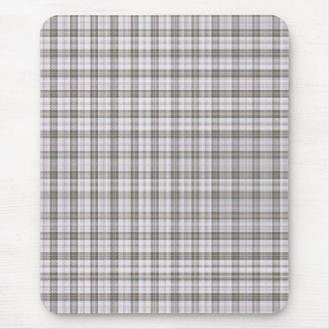 Grey fashion tartan mouse pad (Front)