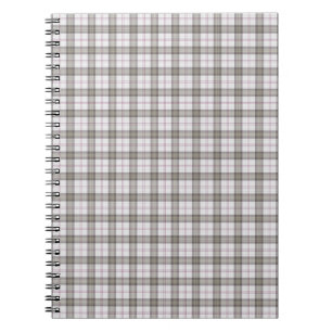 Grey fashion tartan plaid notebook