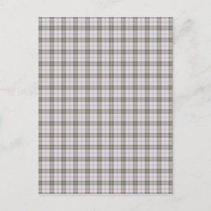 Grey fashion tartan postcard