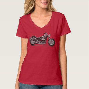 Grey Fatboy Motorcycle - Fameland Graphic T-Shirts