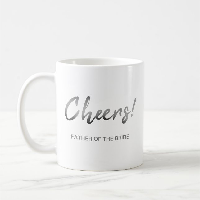 Grey Father Of The bride Cheers Wedding Coffee Mug (Left)
