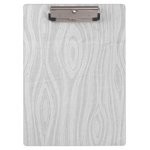 Grey Faux Bois Rustic Hand Drawn Wood Woodgrain Clipboard