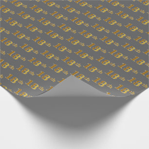 Grey, Faux Gold 18th (Eighteenth) Event Wrapping Paper