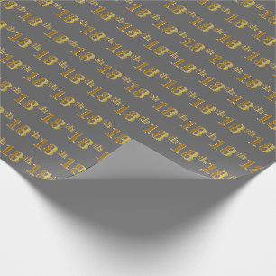 Grey, Faux Gold 18th (Eighteenth) Event Wrapping Paper
