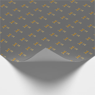 Grey, Faux Gold 1st (First) Event Wrapping Paper
