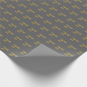 Grey, Faux Gold 2nd (Second) Event Wrapping Paper