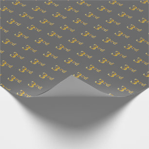 Grey, Faux Gold 3rd (Third) Event Wrapping Paper