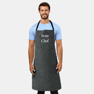 Grey Faux Leather  Restaurant Style  Apron