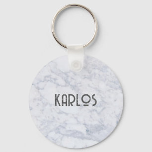 Grey faux marble background 2 key ring