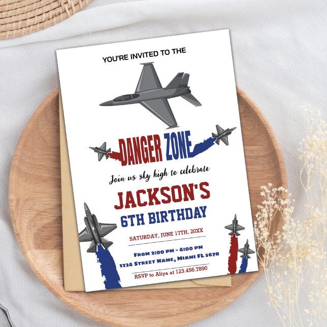Grey Fighter Jet Birthday Invitations (Gray Fighter Jet Birthday Invitations)