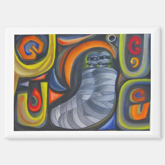 Grey Figure and Colourful Spirals by Hassan Wahba Magnet