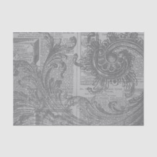 Grey Filigree Tissue Paper