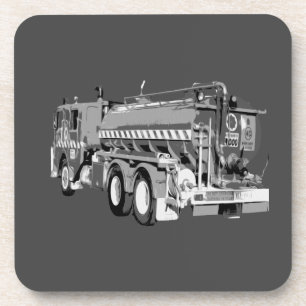 Grey Fire Truck Oil Painted, Coaster