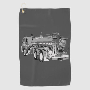 Grey Fire Truck Oil Painted,  Golf Towel