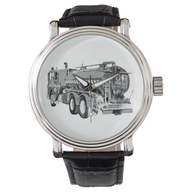 Grey Fire Truck Oil Painted, Watch (Front)